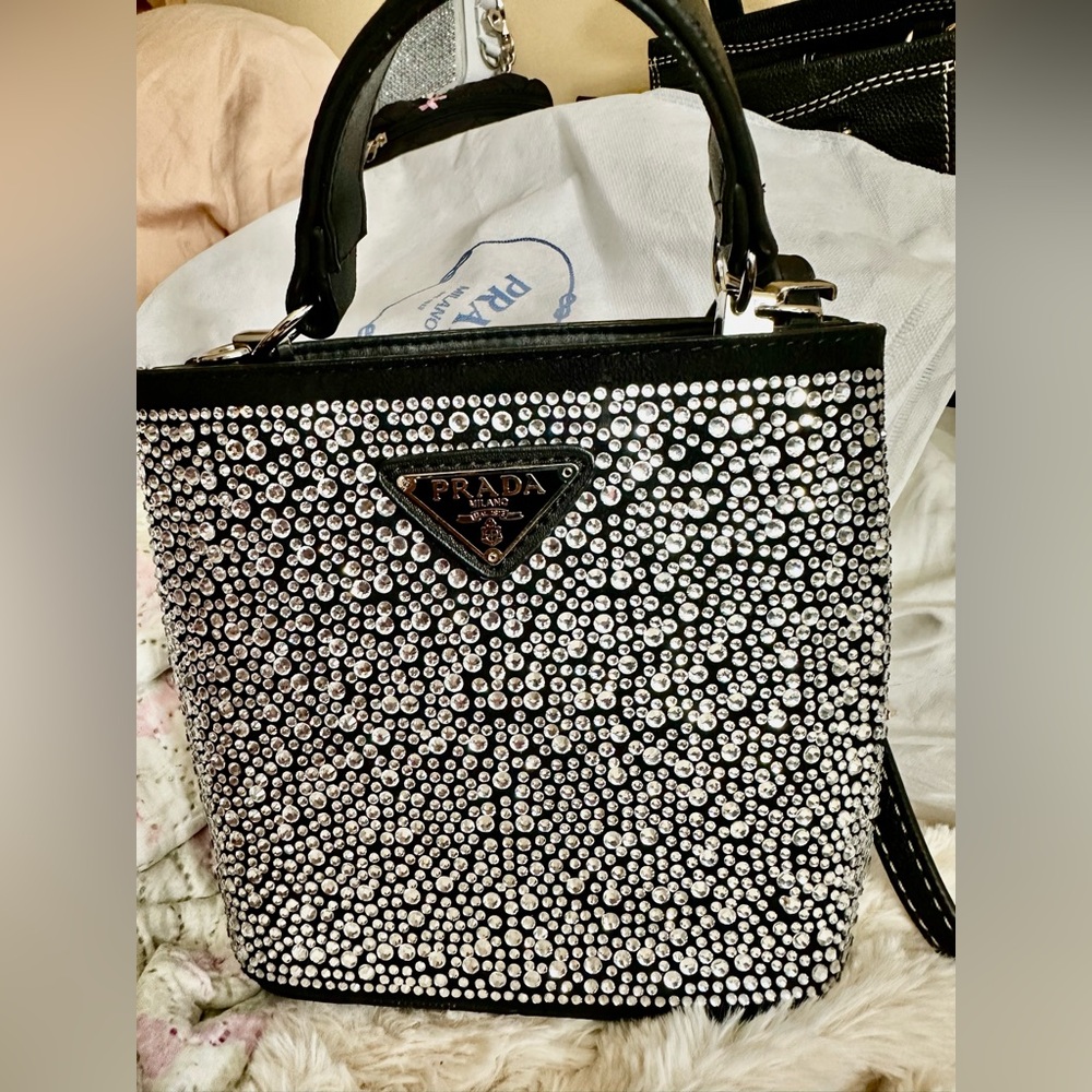Prada Black Crystal-Embellished Mini Tote - Picture 8 of 8